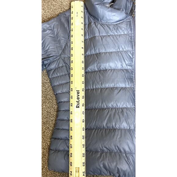 Athleta Sz M Black Packable Moto Zip Downalicious LS Pkts Coat - Picture 9 of 10